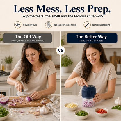 ✋🤩 Stop Chopping by Hand | 𝐍𝐞𝐜𝐭𝐚𝐯𝐢𝐫𝐚® Mini Electric Food Chopper 1-Press Garlic, Onion & Veggie Cutter – Ready in Seconds ⚡