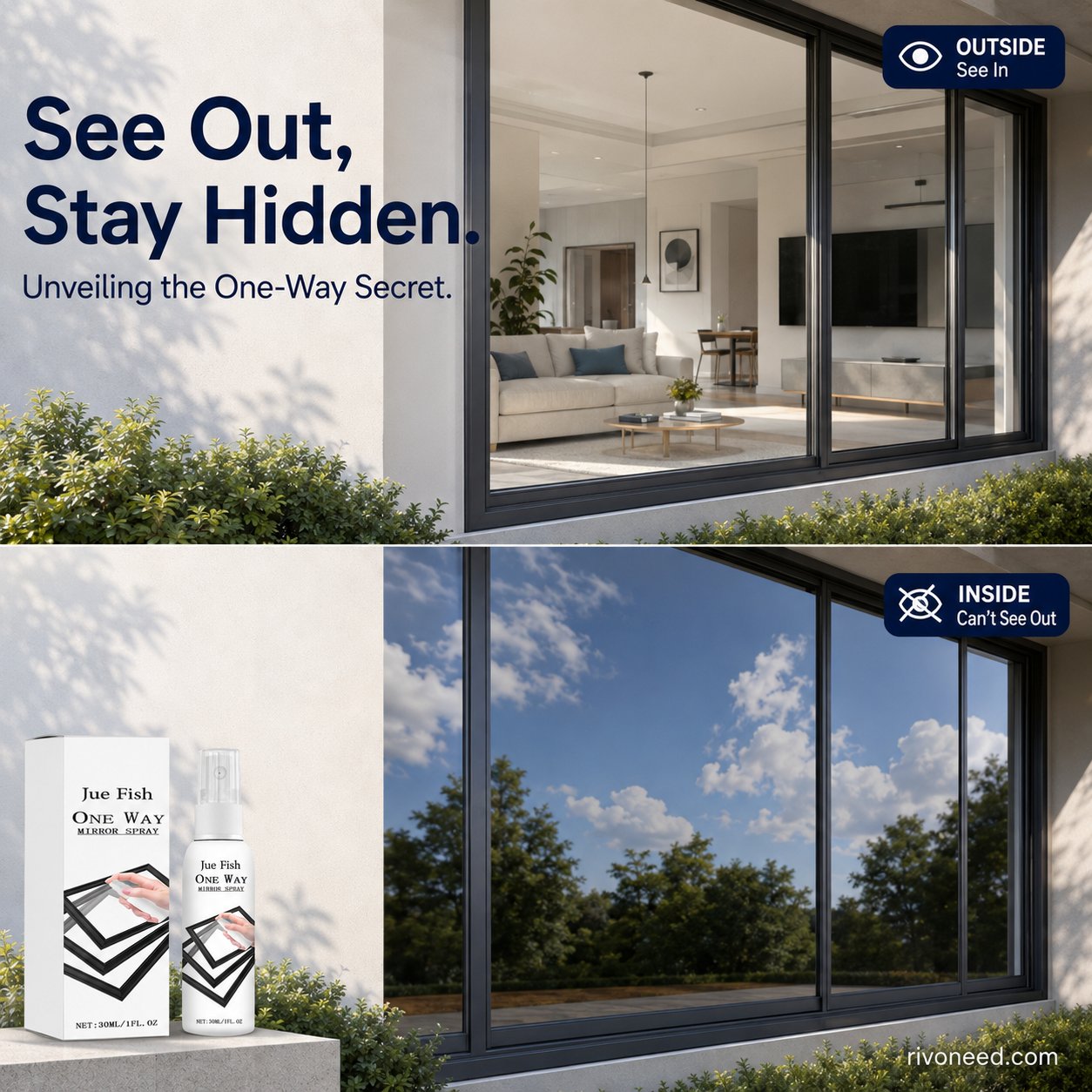 🪟 49% OFF Reflective Window Spray | One-Way Mirror Privacy Shield for Home & Car