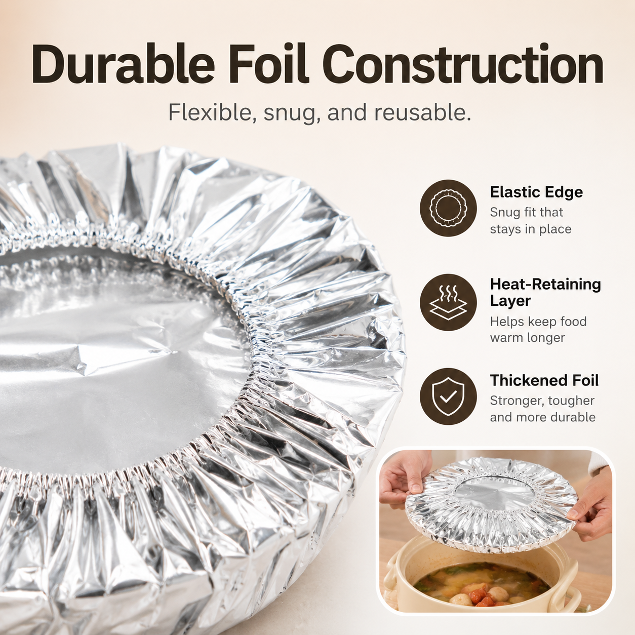 🍳 Nectavira® Collapsible Aluminum Foil Food Cover | Keep Meals Warm, Fresh & Protected from Fruit Flies 🍲⏱️
