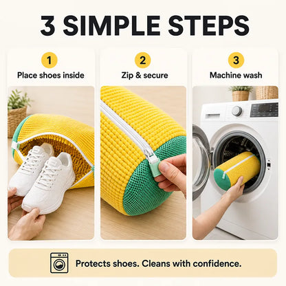 👟 Nectavira® Chenille Shoe Washing Machine Bag – Protective Mesh & Hidden Zipper 🔒