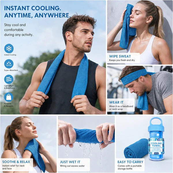 🎁Last Day Buy 1 Get 1 Free 🔥Nectavira® Cold Sweat Towel You Can Use Anywhere, Anytime! Reusable Soft Absorbent Cooling Portable