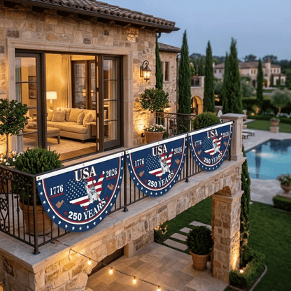 🗽 Honor Your American Pride 🎉 Handcrafted by Veterans – 250th   Anniversary USA Fan Flag 🏅