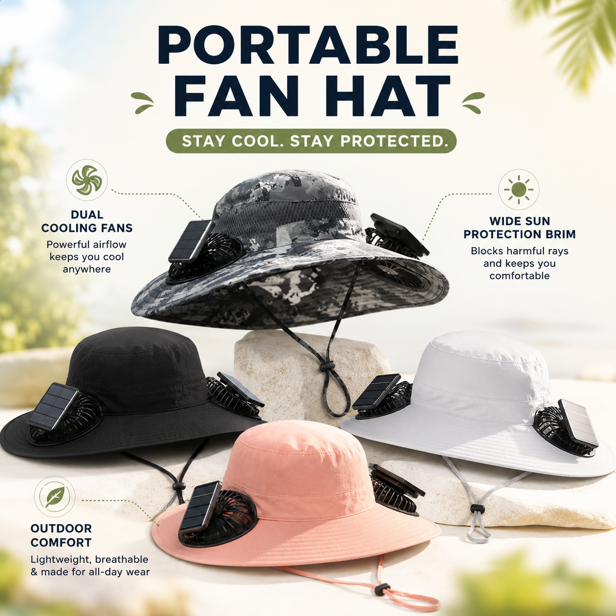 💎Stay Cool Solar Powered Portable Fan Hat