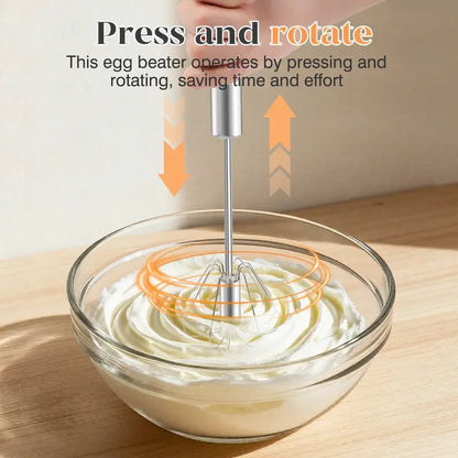 💎LAST DAY 50% OFF ✨Orodira®Stainless Steel Hand-Push Rotary Whisk – Effortless Mixing in Seconds!