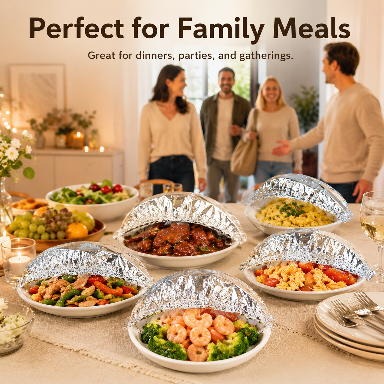 🍳 Nectavira® Collapsible Aluminum Foil Food Cover | Keep Meals Warm, Fresh & Protected from Fruit Flies 🍲⏱️