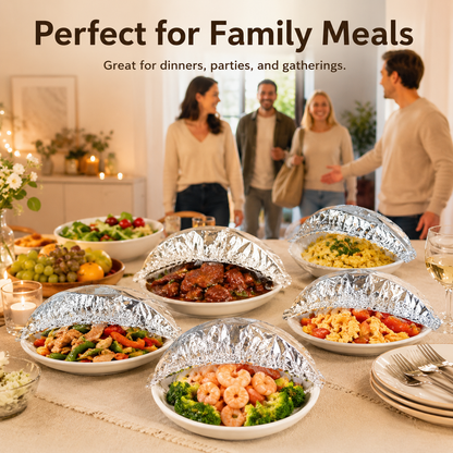 🍳 Nectavira® Collapsible Aluminum Foil Food Cover | Keep Meals Warm, Fresh & Protected from Fruit Flies 🍲⏱️