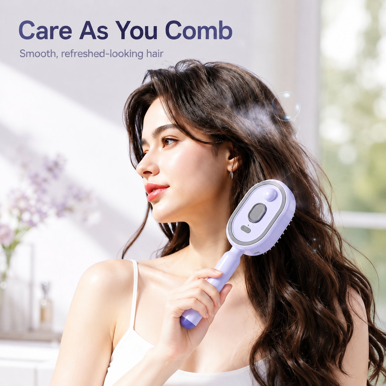 ✨ Steam Mist Straightening Comb – Salon-Smooth Hair at Home