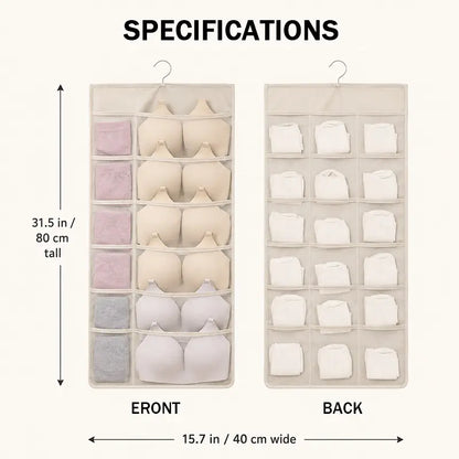 ✨Nectavira® Multi-Pocket Hanging Closet Organizer – Neat Storage for Bras & Underwear