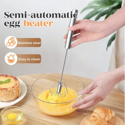 💎LAST DAY 50% OFF ✨Orodira®Stainless Steel Hand-Push Rotary Whisk – Effortless Mixing in Seconds!