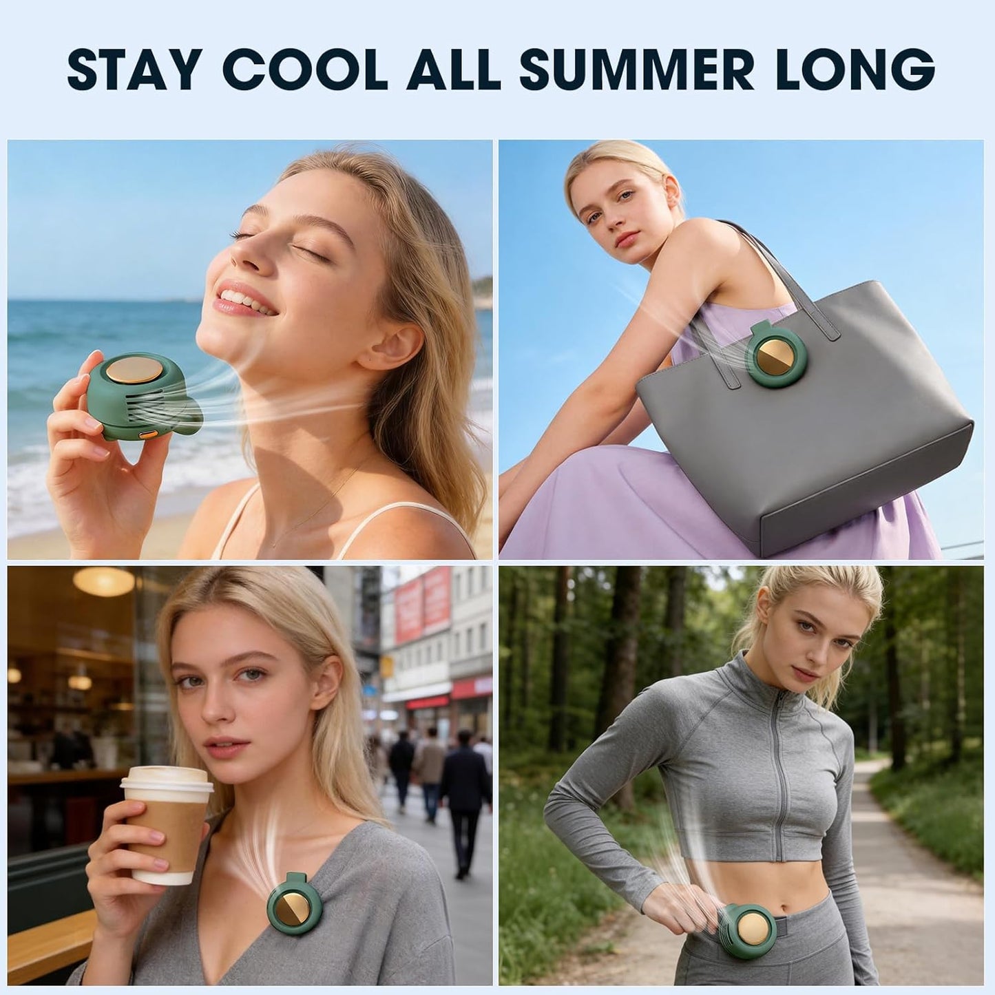 💎Portable Silent Mini Bladeless Fan Clip On,3 Speeds Clip-On Fans For Shirt,Small Clips Fanmini Whirlwind Fans For Waist Clips Suitable For Outdoor & Travel & Office
