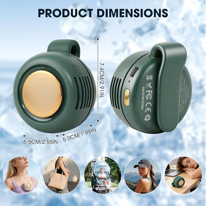 💎Portable Silent Mini Bladeless Fan Clip On,3 Speeds Clip-On Fans For Shirt,Small Clips Fanmini Whirlwind Fans For Waist Clips Suitable For Outdoor & Travel & Office