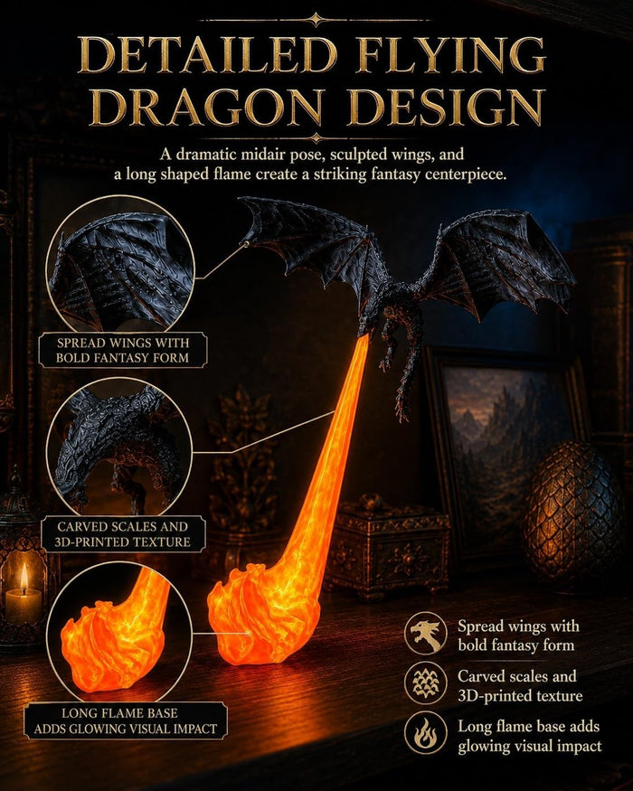 Nectavira 3D dragon bookshelf decor