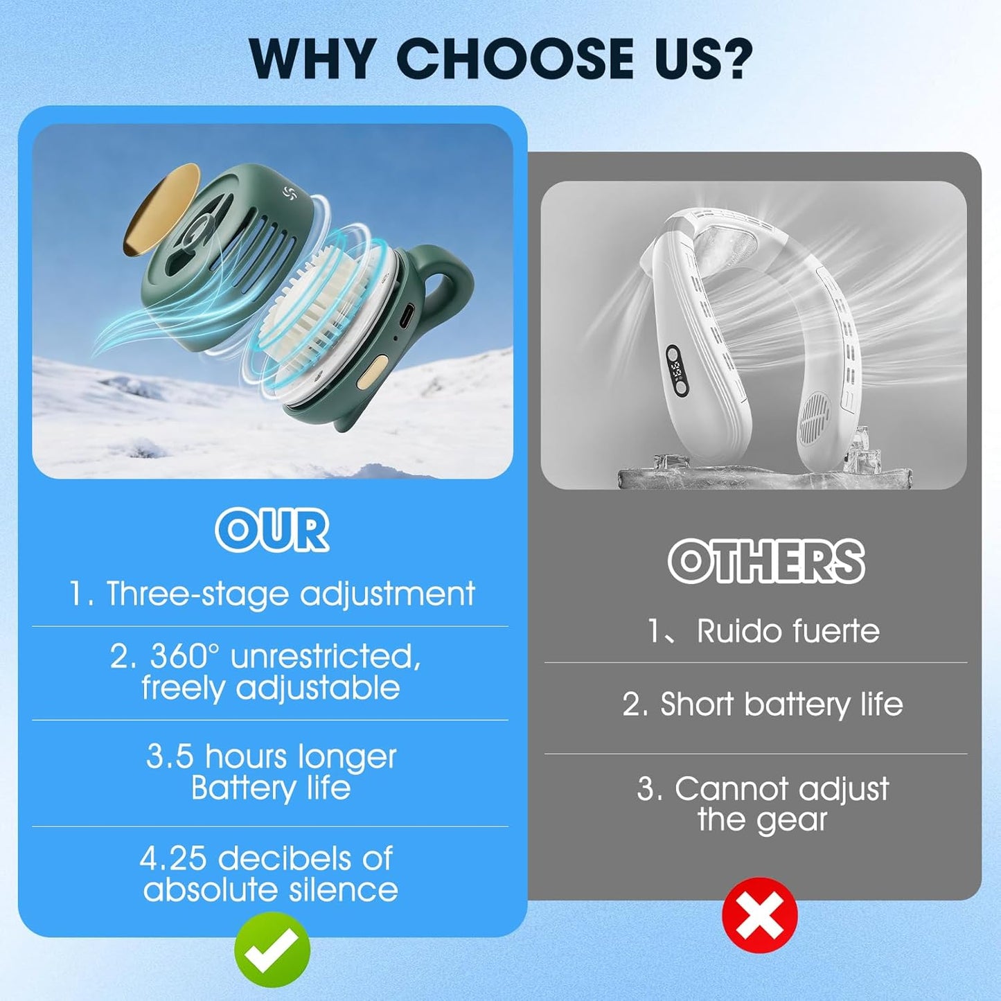 💎Portable Silent Mini Bladeless Fan Clip On,3 Speeds Clip-On Fans For Shirt,Small Clips Fanmini Whirlwind Fans For Waist Clips Suitable For Outdoor & Travel & Office