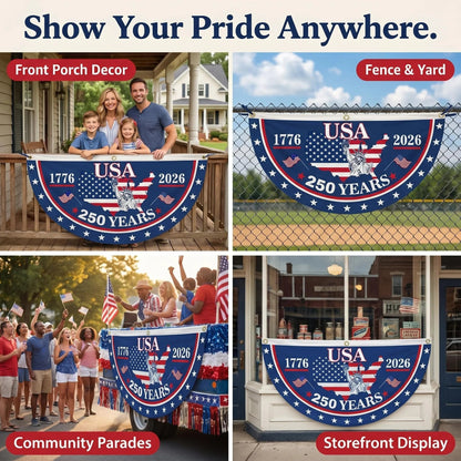 🗽 Honor Your American Pride 🎉 Handcrafted by Veterans – 250th   Anniversary USA Fan Flag 🏅