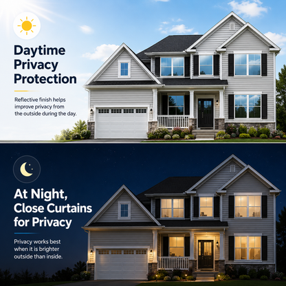 ☀️50% OFF Today - Reflective Window Privacy Film| Daytime Mirror Window Tint for Heat Control, UV Protection, Home, Office & Car Glass