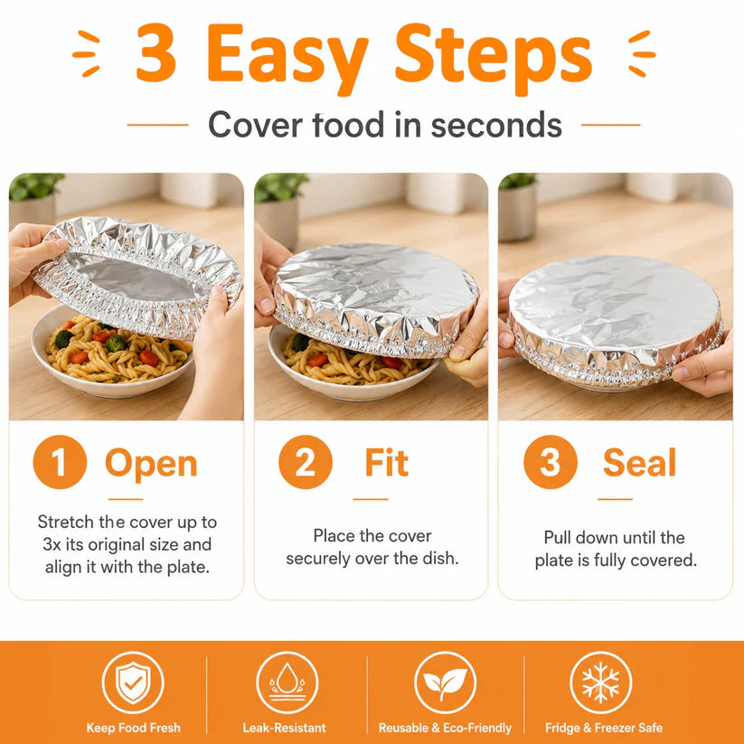 ♻️🍽️ Reusable Food-Grade Aluminum Foil Food Covers for Keeping Food Warm & Fresh
