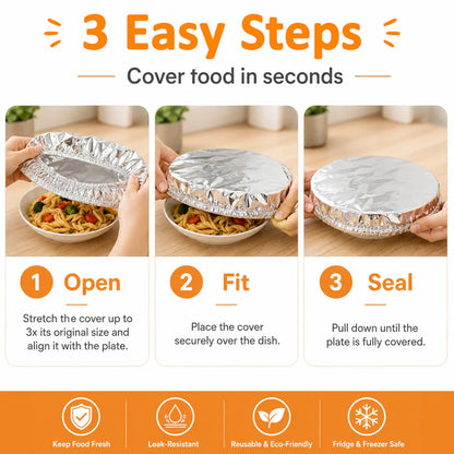 ♻️🍽️ Reusable Food-Grade Aluminum Foil Food Covers for Keeping Food Warm & Fresh