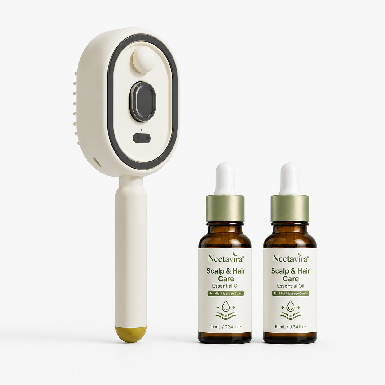Nectavira® 3-in-1 Electric Air Cushion Massage Comb with Mist Spray, Self-Cleaning Steam and Essential Oil Function, Rechargeable Scalp Massage Brush🔥