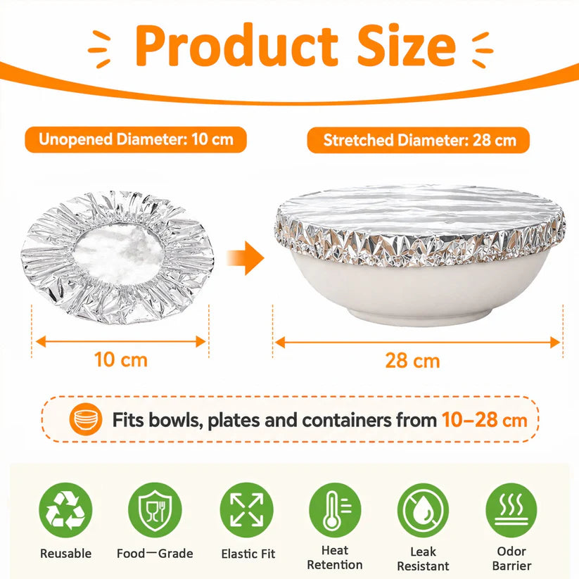 ♻️🍽️ Reusable Food-Grade Aluminum Foil Food Covers for Keeping Food Warm & Fresh