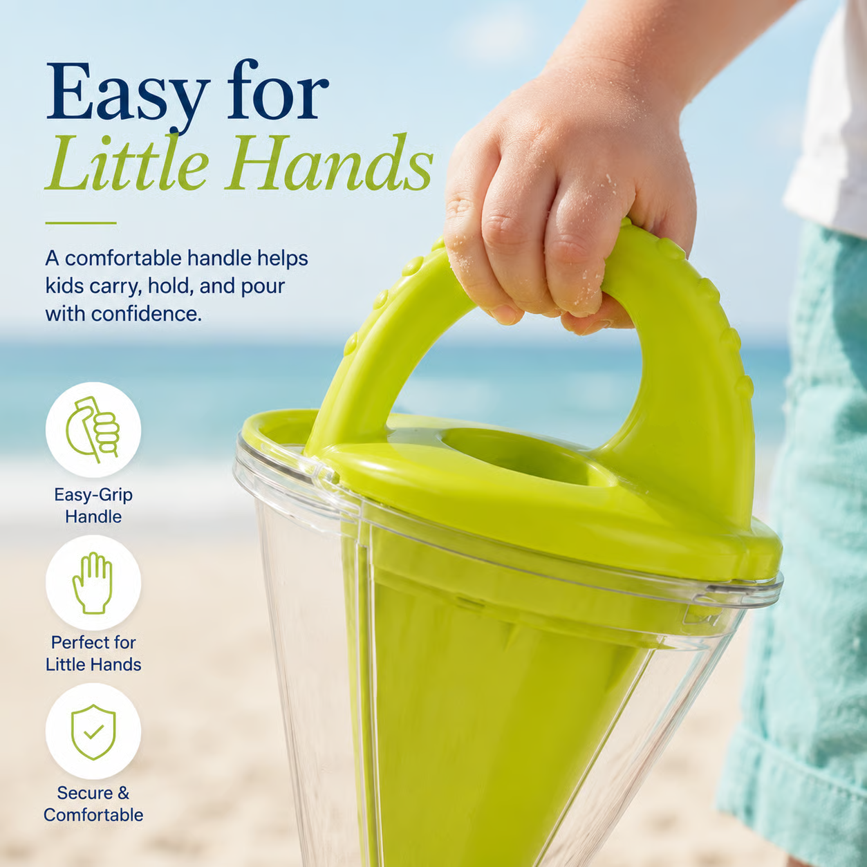 🏖️ Kids Beach Sand Funnel Toy – Transparent Sand Scoop & Shell Collector for Outdoor Summer Play
