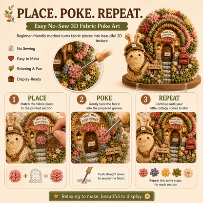Nectavira® Cozy Cottage 3D Fabric Poke Art Kit