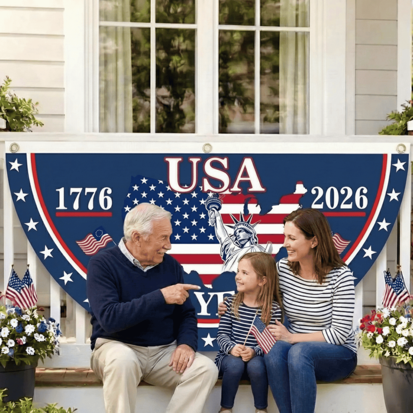 🗽 Honor Your American Pride 🎉 Handcrafted by Veterans – 250th   Anniversary USA Fan Flag 🏅