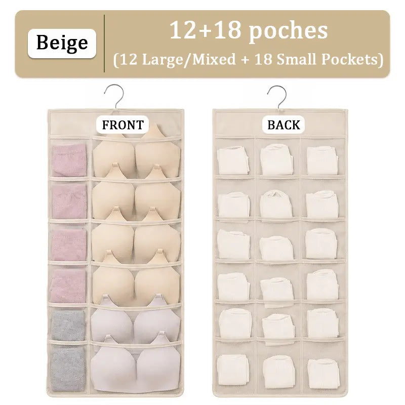 ✨Nectavira® Multi-Pocket Hanging Closet Organizer – Neat Storage for Bras & Underwear