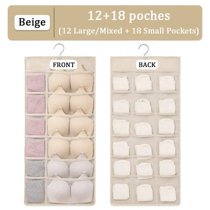 ✨Nectavira® Multi-Pocket Hanging Closet Organizer – Neat Storage for Bras & Underwear