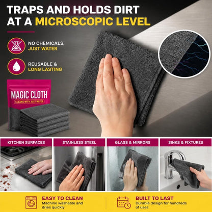 Nectavira® Streak-Free Reusable Microfiber Cleaning Cloths – 5 Pack