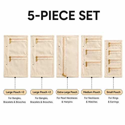 Nectavira® 5-Piece Jewelry Organizer Pouch Set