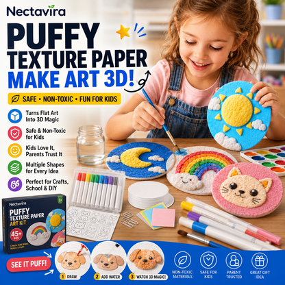 🎨 Nectavira® 3D Puffy Art Kit with Paints, Pen & Palette