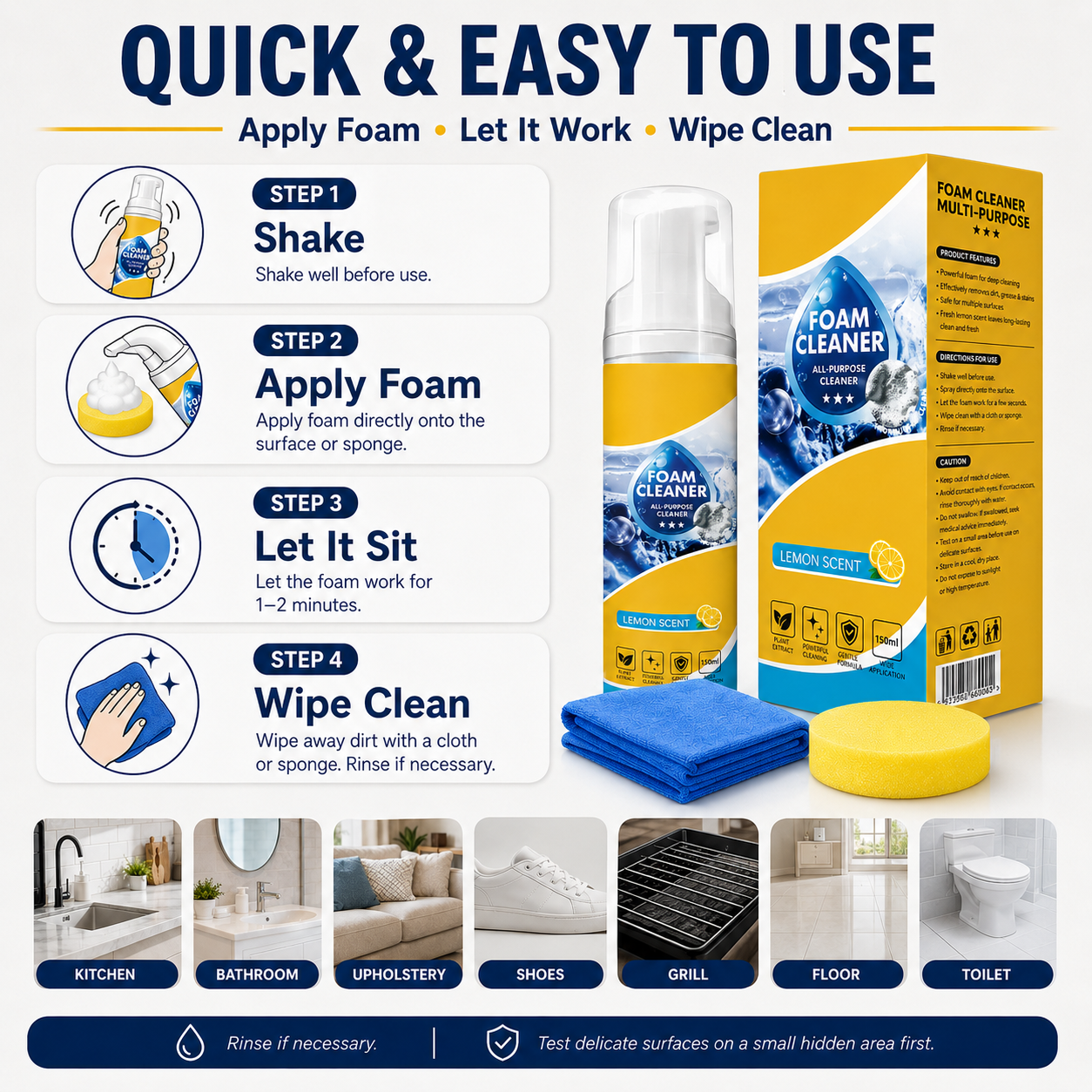Nectavira All-Purpose Foam Cleaner – Multi-Surface Cleaner for Home, Car & More