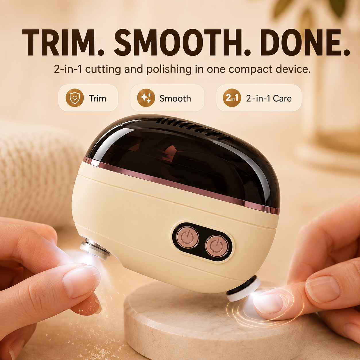 2-in-1 nail trimming and polishing