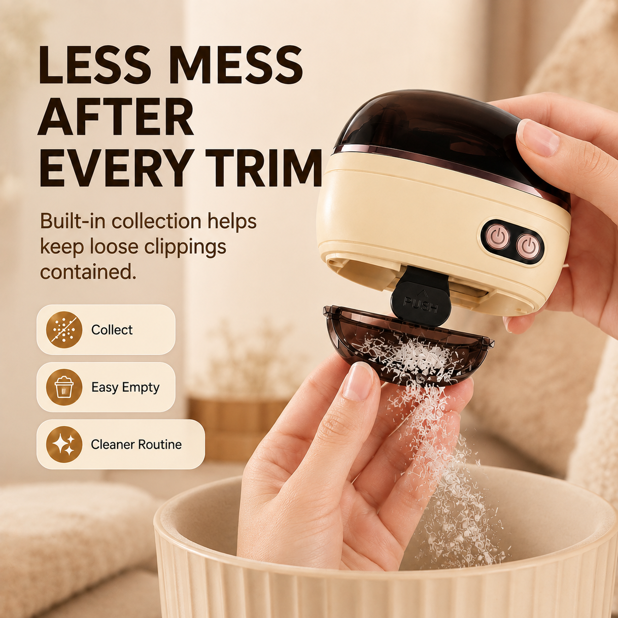 Built-in nail clipping collection