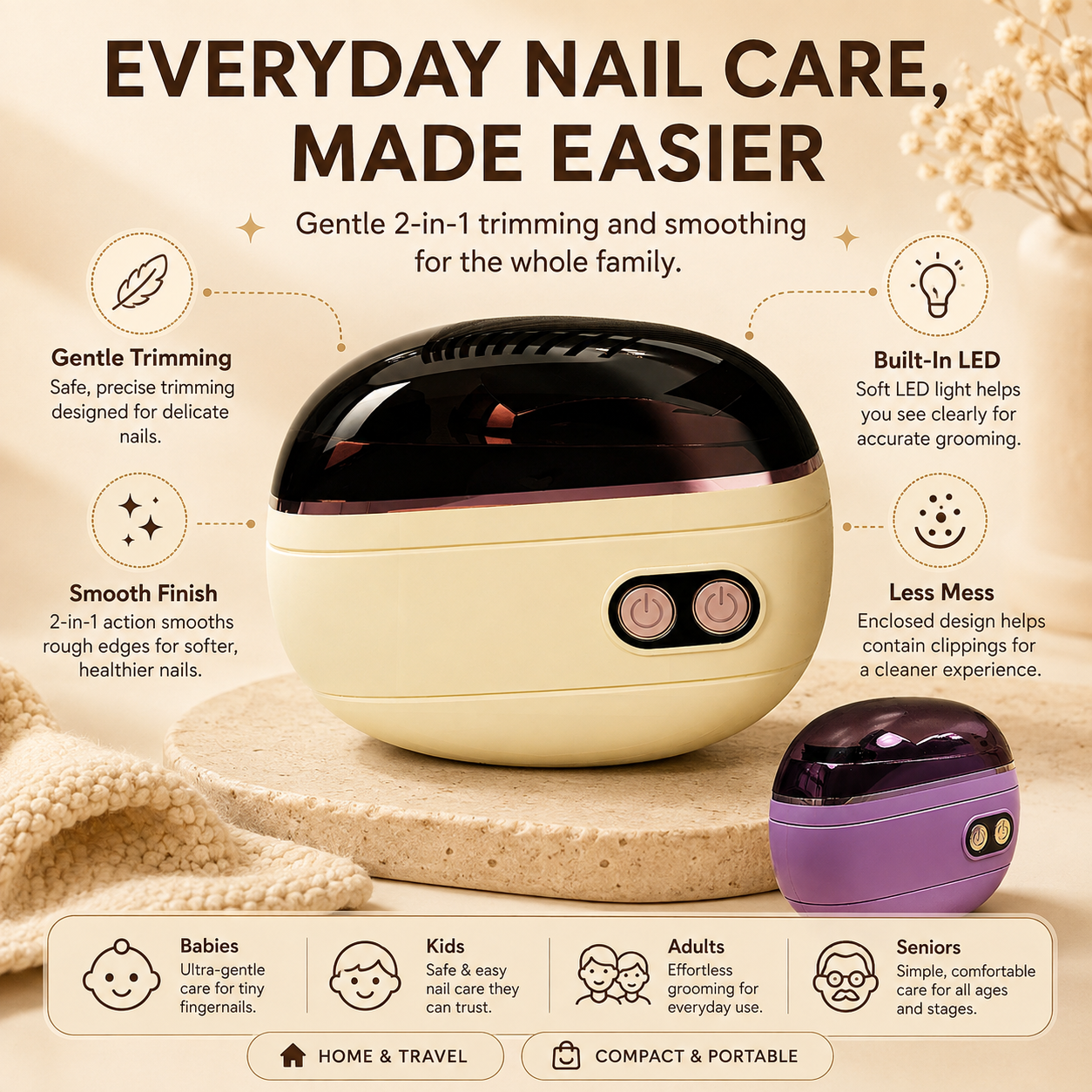 Everyday 2-in-1 electric nail care
