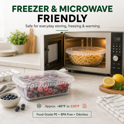 Nectavira® 100-Piece Stretch Food Covers – Elastic Bowl & Plate Covers for Leftovers, Produce & Everyday Food Storage