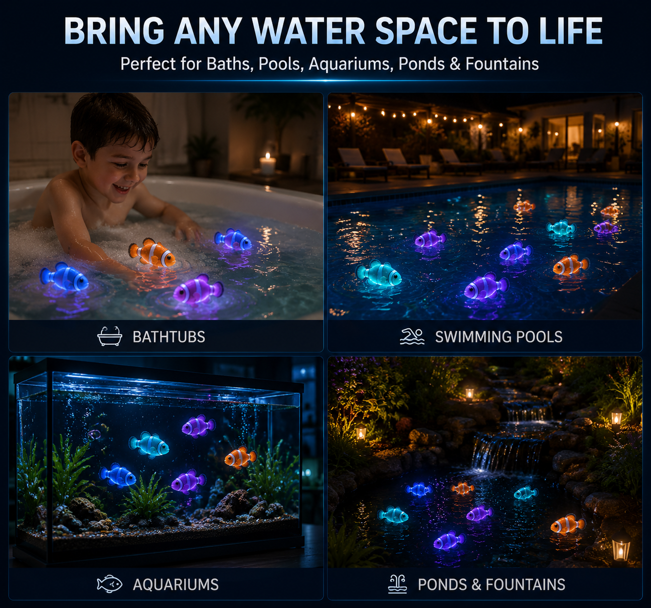 HUBUQ® Interactive Light-Up Robotic Toy Fish