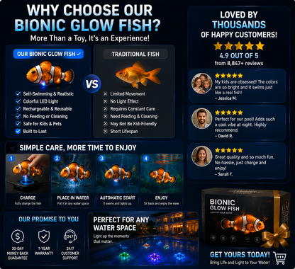 HUBUQ® Interactive Light-Up Robotic Toy Fish