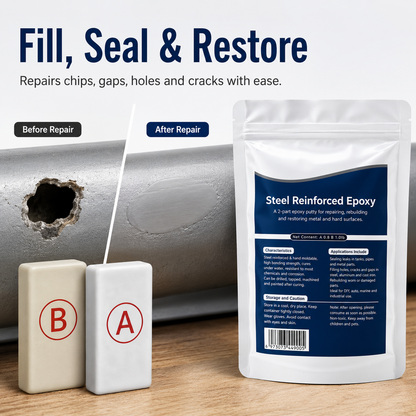 🔧💧Steel-Reinforced Epoxy Repair Putty Kit – Fill Cracks, Gaps & Broken Surfaces