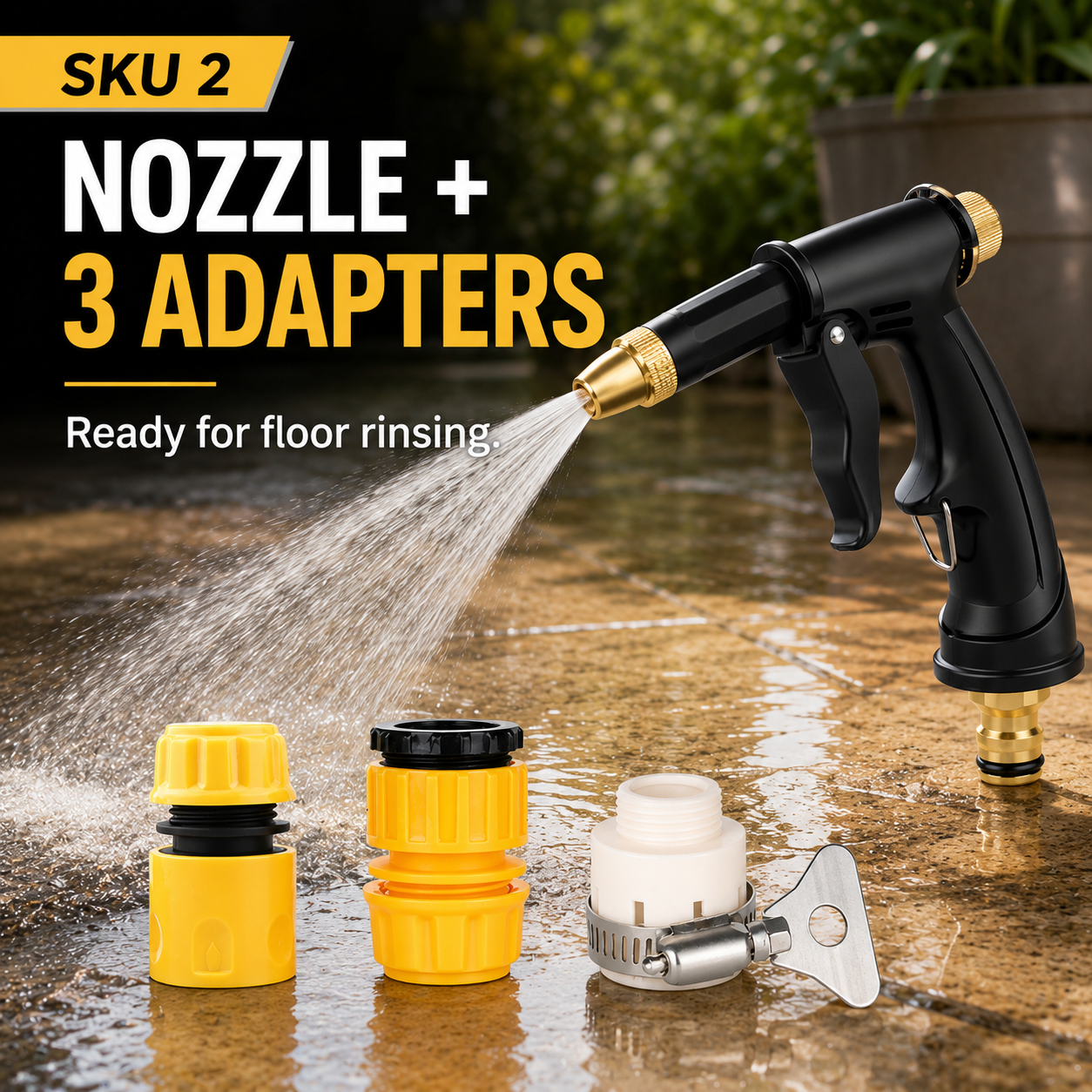 ✨💦2-in-1 High-Pressure Water Nozzle & Foam Sprayer for Cars, Pets & Garden Cleaning
