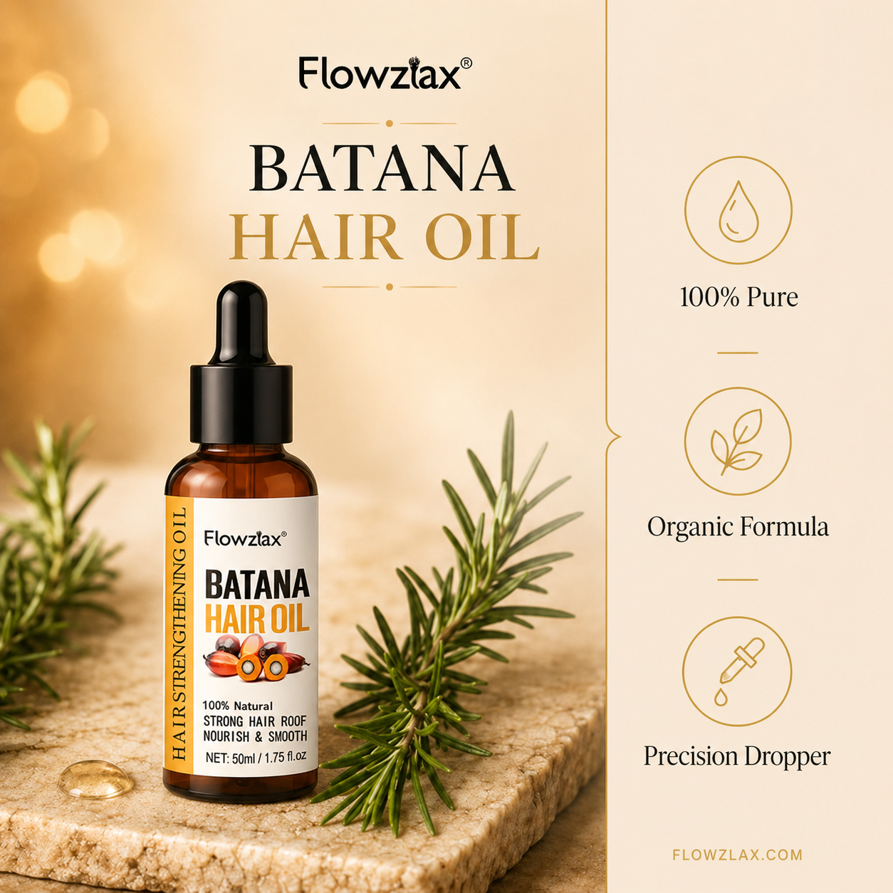 🌿 Nectavira® Batana Hair Care Oil – Nourishing Add-On for Dry Ends & Shine