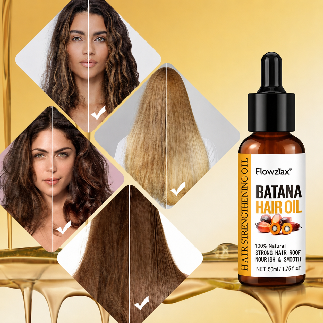 🌿 Nectavira® Batana Hair Care Oil – Nourishing Add-On for Dry Ends & Shine