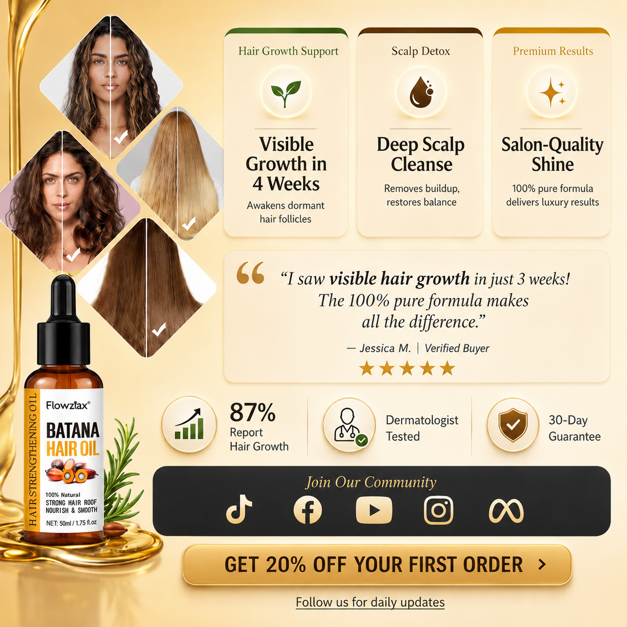 🌿 Nectavira® Batana Hair Care Oil – Nourishing Add-On for Dry Ends & Shine