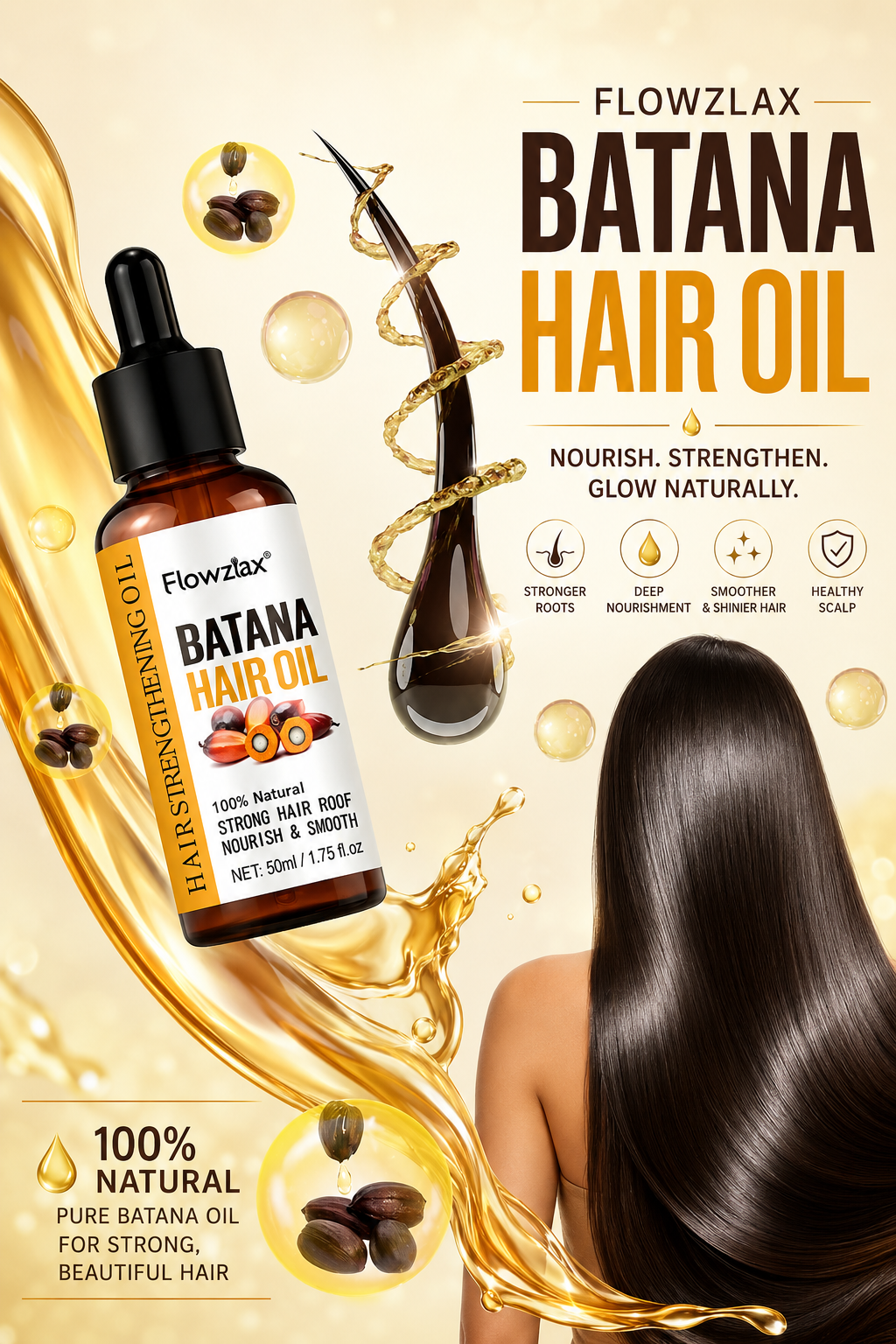 🌿 Nectavira® Batana Hair Care Oil – Nourishing Add-On for Dry Ends & Shine
