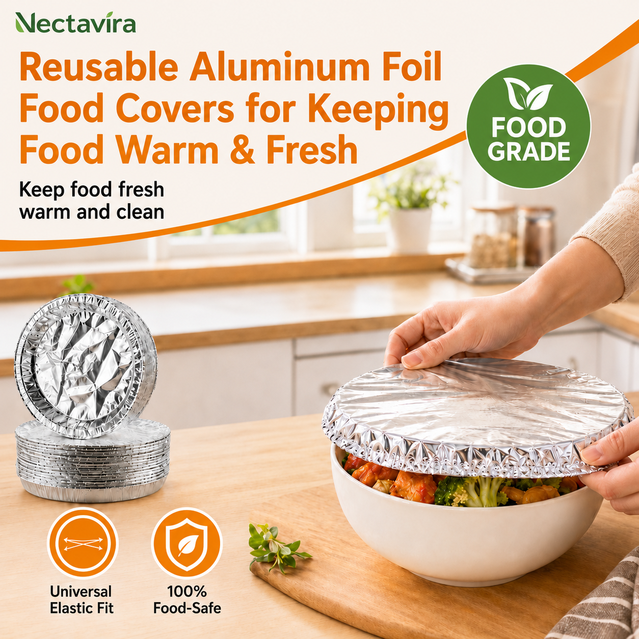 ♻️🍽️ Reusable Food-Grade Aluminum Foil Food Covers for Keeping Food Warm & Fresh