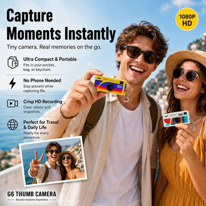 Nectavira® G6 Thumb Camera | Retro Mini Digital Camera | Pocket Keychain Camera