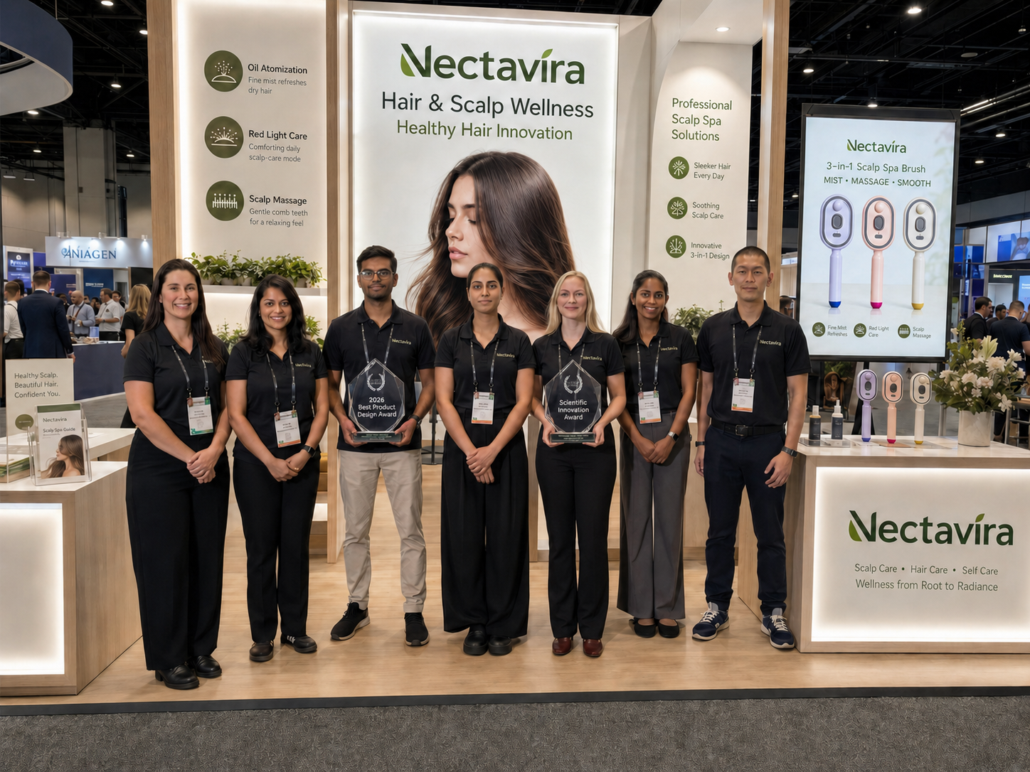 Nectavira award-winning steam smoothing hair brush