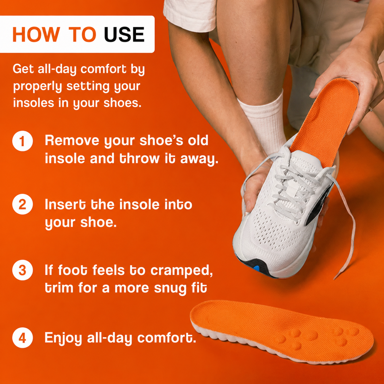 Nectavira® Acupressure Massage Insoles – Arch Support for All-Day Foot Comfort