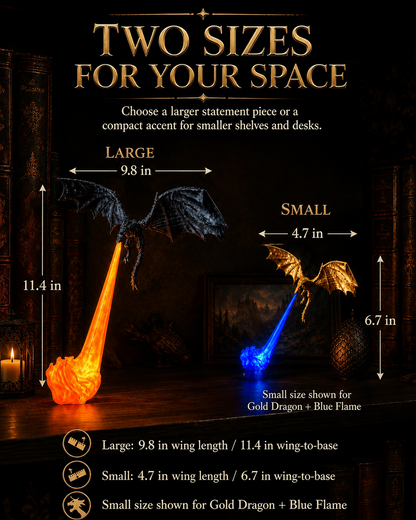 🔥Nectavira® Dragon’s Breath Fantasy Night Light – 3D Bookshelf Accent Lamp