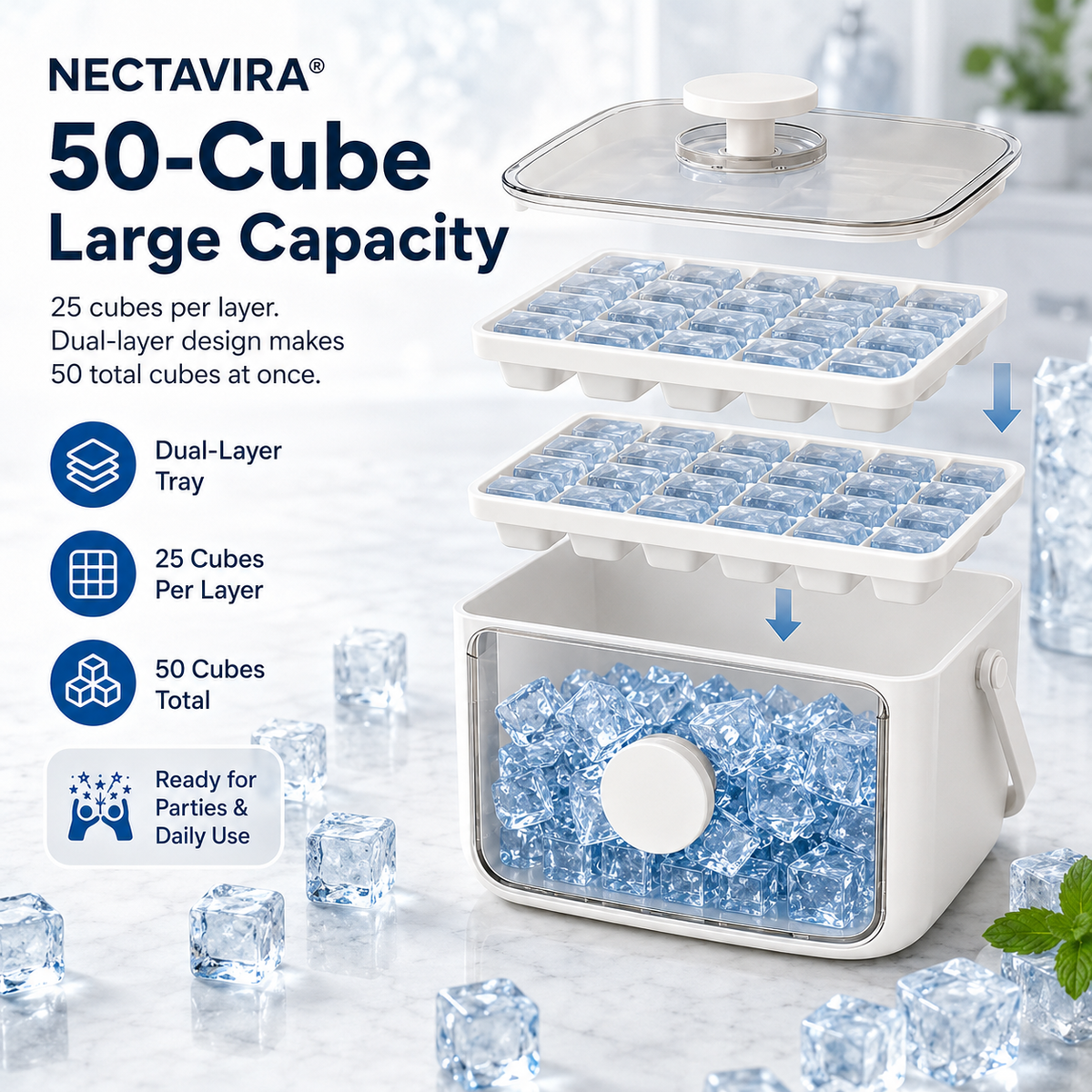 Nectavira® QuickPop Ice Tray Set — 40% OFF